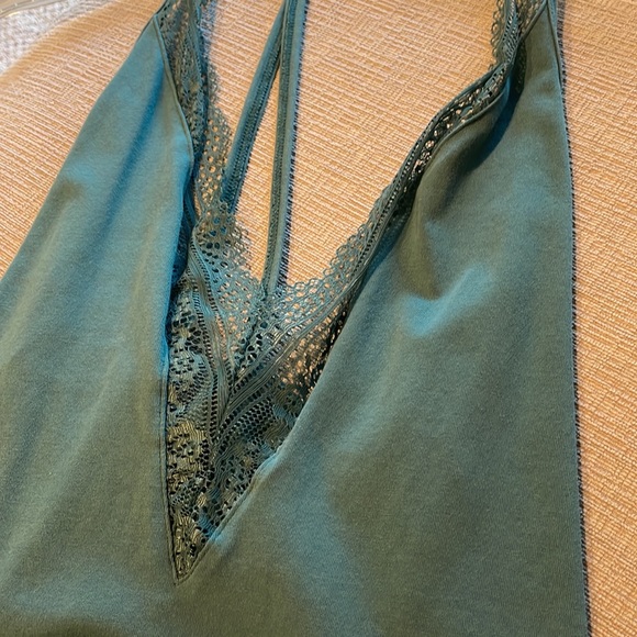 Express - teal lace trimmed body suit - Picture 2 of 3